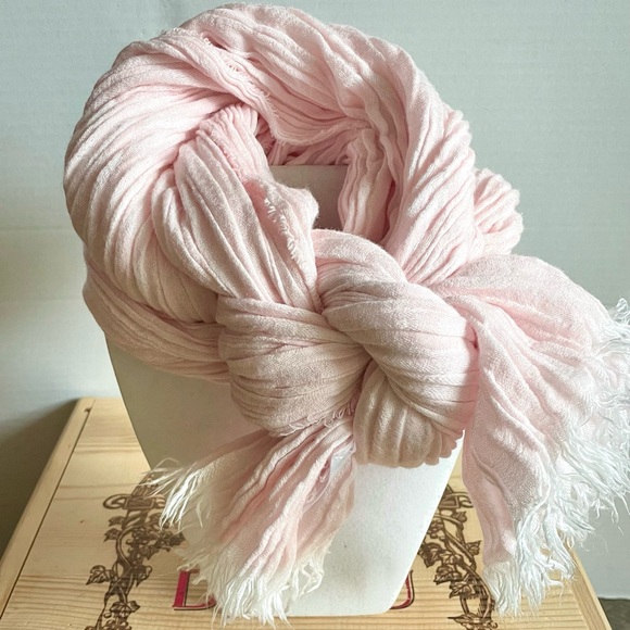 Anne Fontaine Pink Modal-Cotton Scarf - Picture 2 of 3